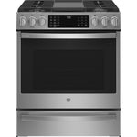 GE Profile Fingerprint Resistant Stainless Steel 30" Smart Slide-In Front-Control Gas Range with Air Fry (5.6 Cu.Ft.) - PCGS930YPFS