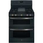 GE Profile Black Slate Freestanding Gas Double Oven Range (6.8 Cu. Ft.) - PCGB960FEJDS