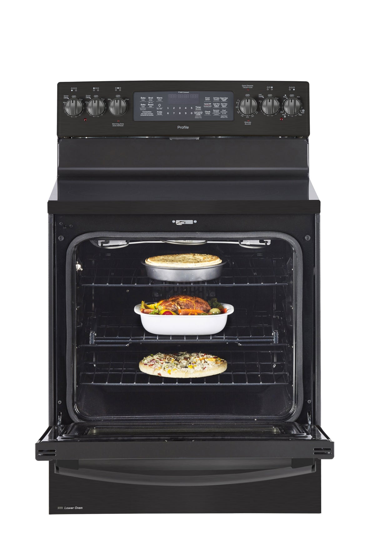 GE Profile Black Stainless Steel Freestanding Electric Range (7.2 Cu. Ft.) - PCB987BMTS