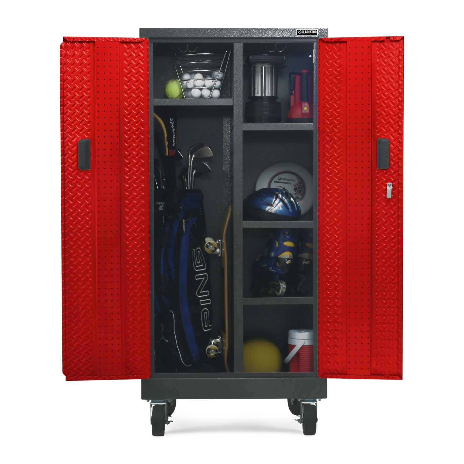 Gladiator Red Tread Premier Pre-Assembled Tall GearLocker - GATL302DKR