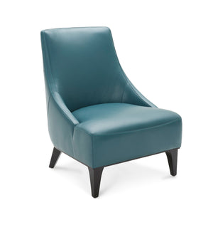 Marquise Leather Slipper Chair - Teal