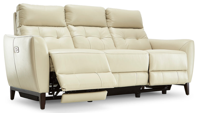 Wexner Leather Dual Power Reclining Sofa Colby Stone Leon s