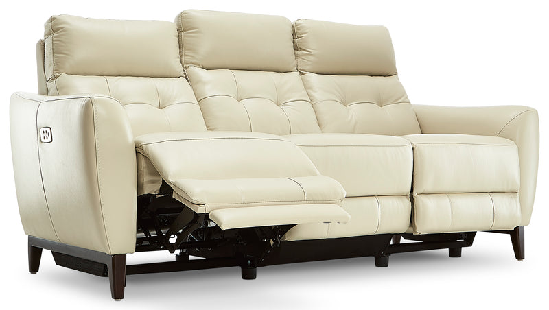 Timmons leather power reclining sofa shop with power headrest