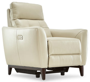 Wexner Leather Dual Power Recliner - Colby Stone