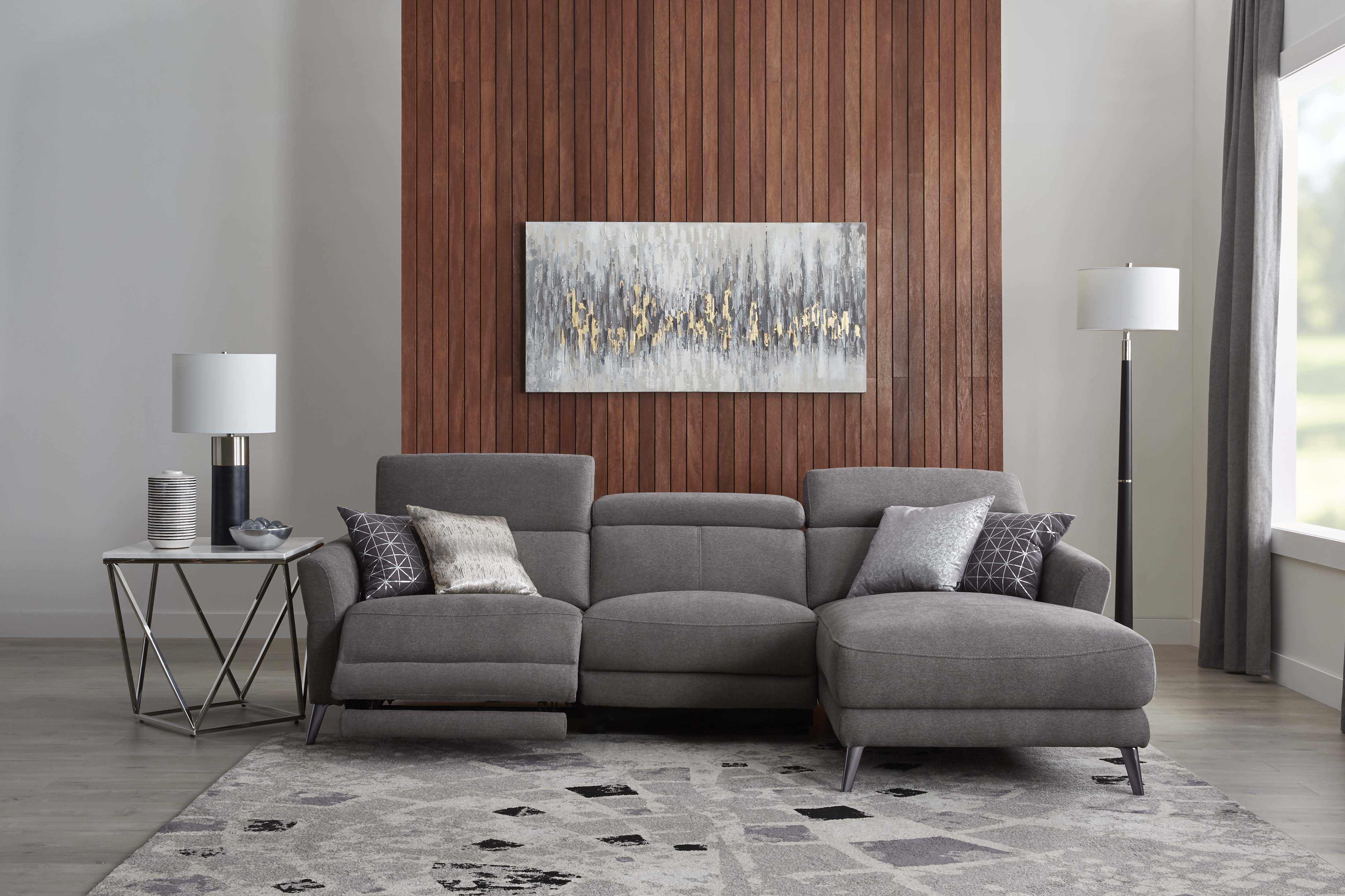 Francesca 2-Piece Power Reclining Sectional with Right-Facing Chaise - Starburst Metal