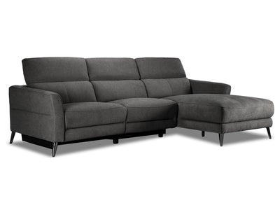 Francesca 2-Piece Power Reclining Sectional with Right-Facing Chaise - Starburst Metal