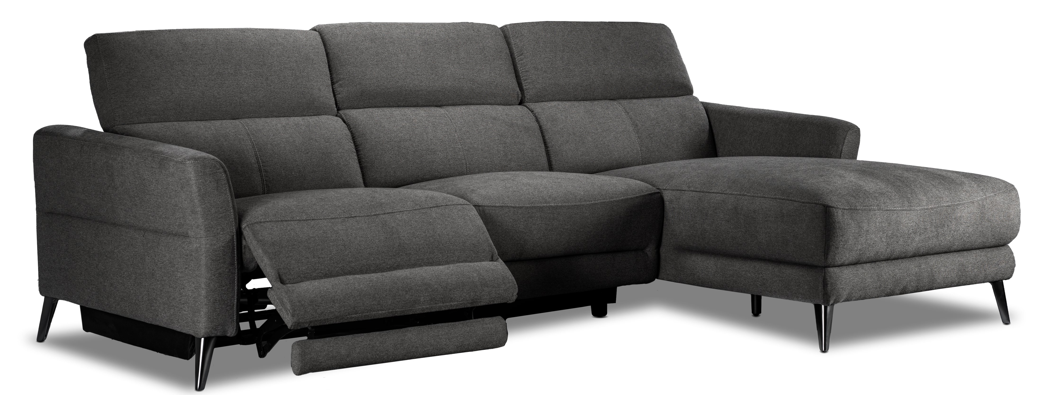 Francesca 2-Piece Power Reclining Sectional with Right-Facing Chaise - Starburst Metal