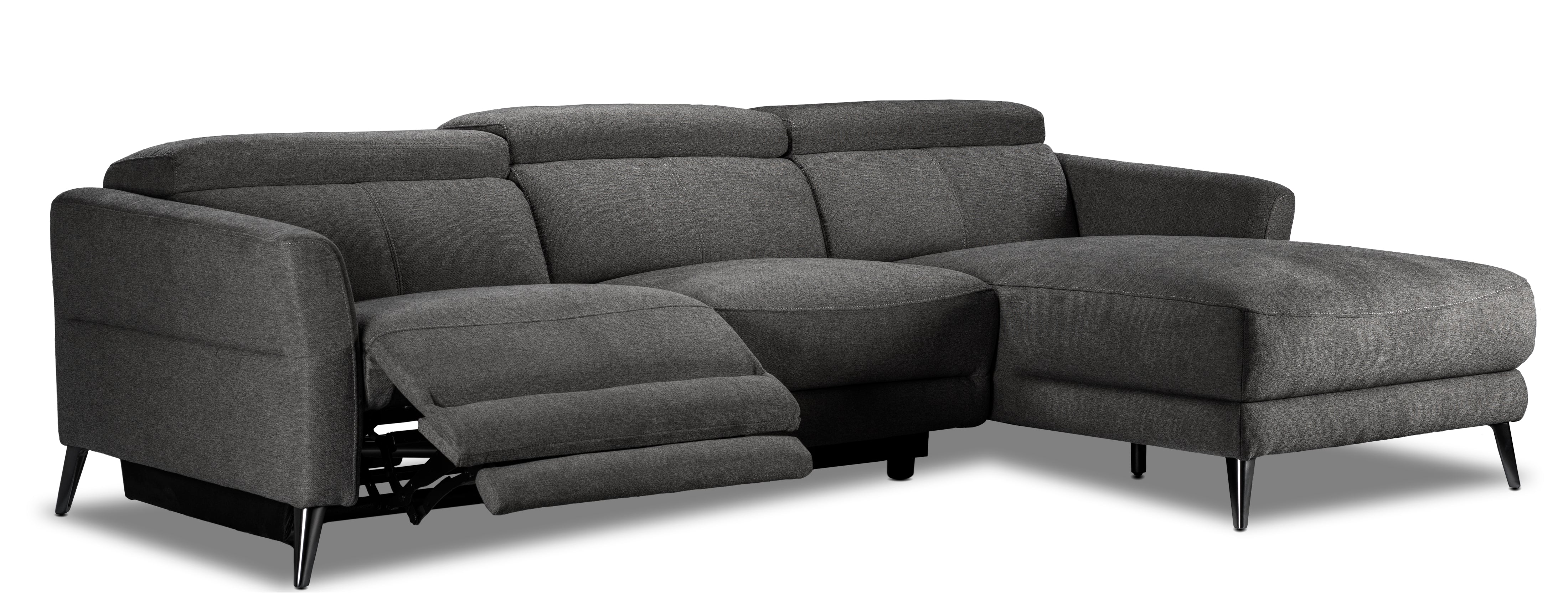 Francesca 2-Piece Power Reclining Sectional with Right-Facing Chaise - Starburst Metal