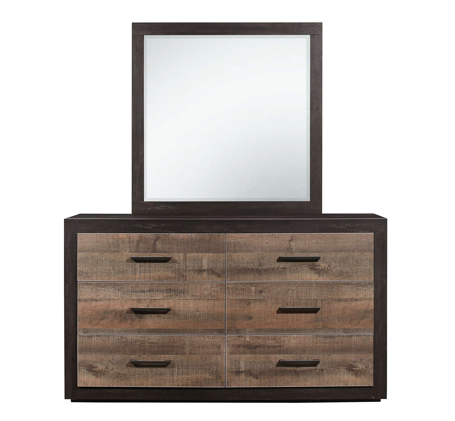 Miter Mirror - Black, Brown