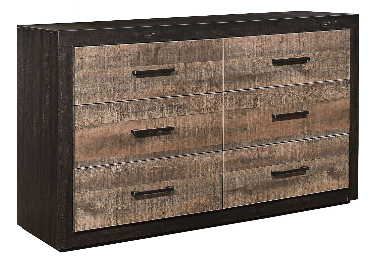 Miter 6 Drawer Dresser - Black, Brown