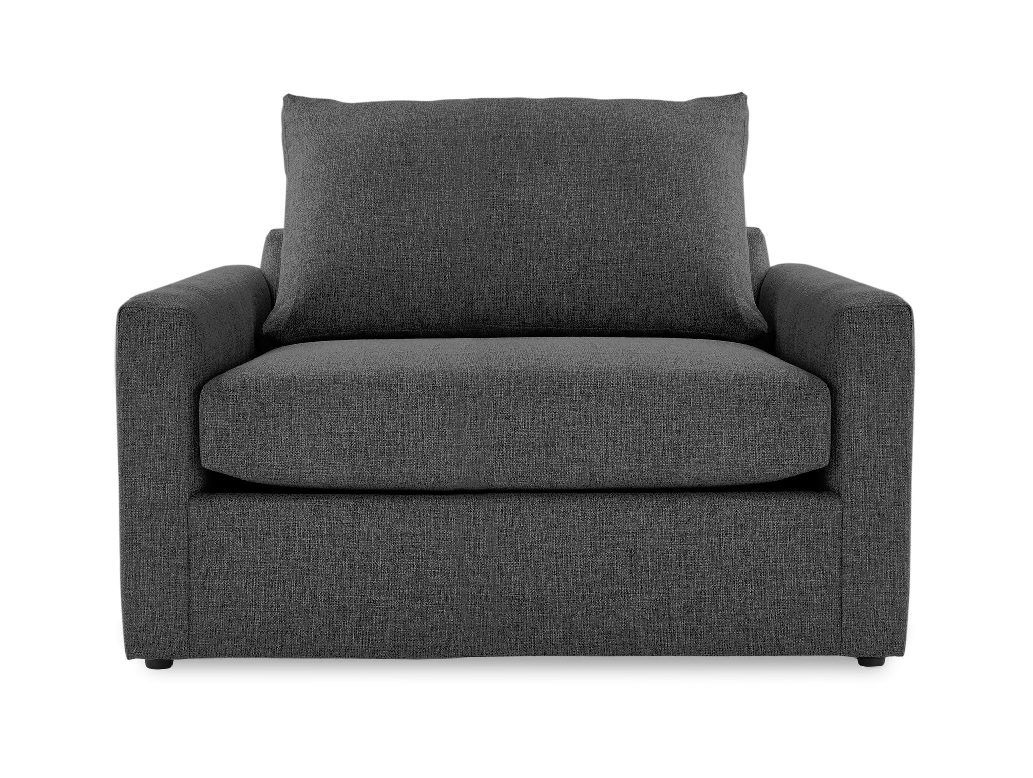 Harper Twin Sofa Bed with Memory Foam Mattress - Charcoal