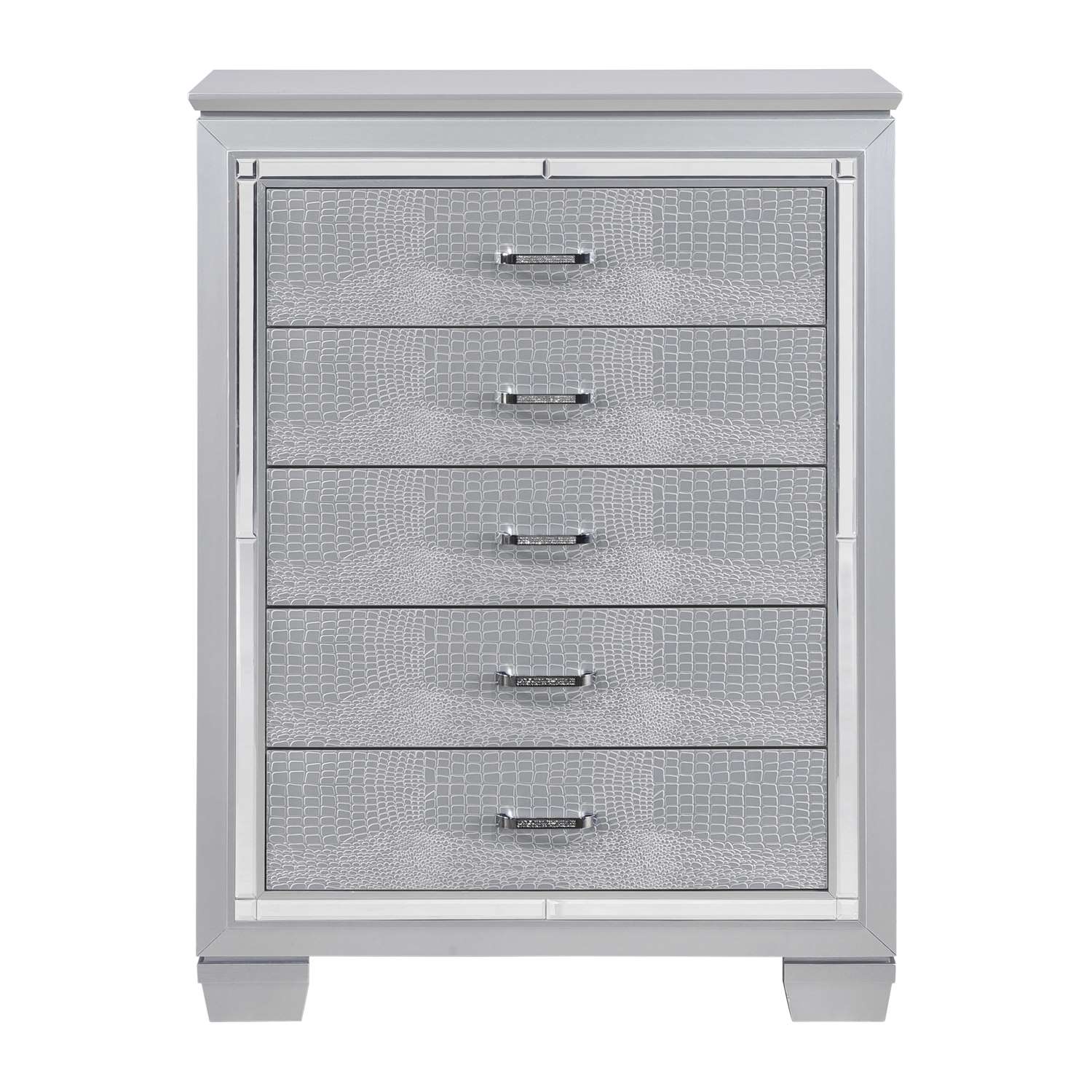 Allura 5 Drawer Chest - Silver