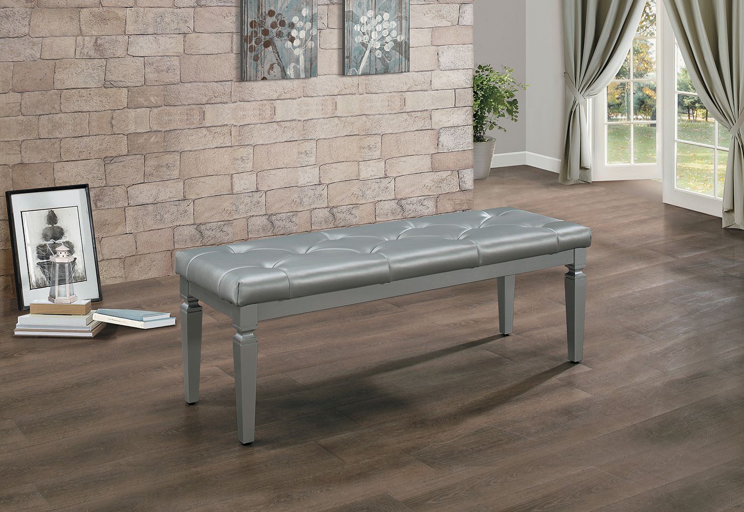 Allura Bed Bench - Silver