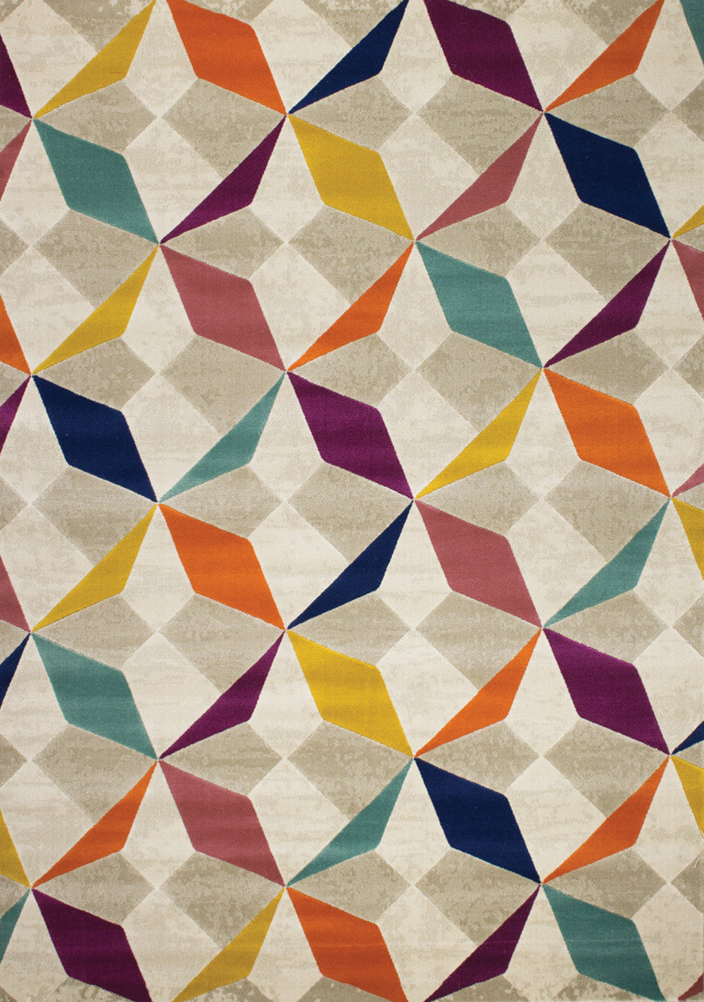 Brille Diamond Checkerboard Area Rug- 5' X 8' - Multi-Colour