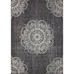 Fiona 7'8" X 10'6" Medallion Stamps Rug - Grey Cream Area Rug