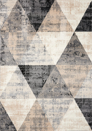 Siecle 2'8" X 4'11" Triangle Shapes Rug - Cream Beige Area Rug