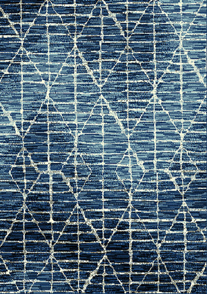 Fiona Geometric Area Rug - 5' X 7' - Blue/White