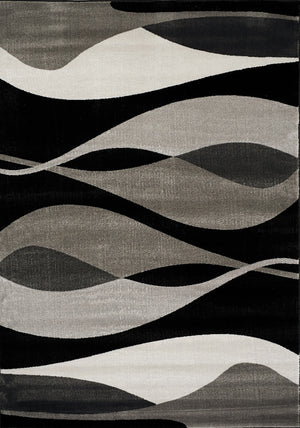 Paladin 6'7" X 9'6" Drifts Rug - Black Grey Area Rug