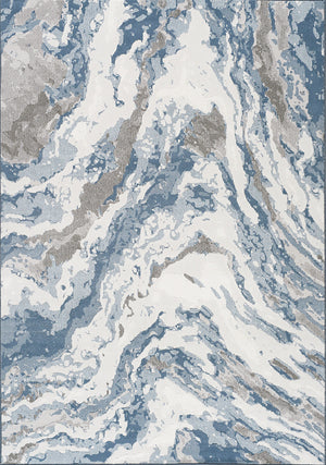 Intrepid 5'3" X 7'7" Rushing Water Rug - Blue Cream Area Rug