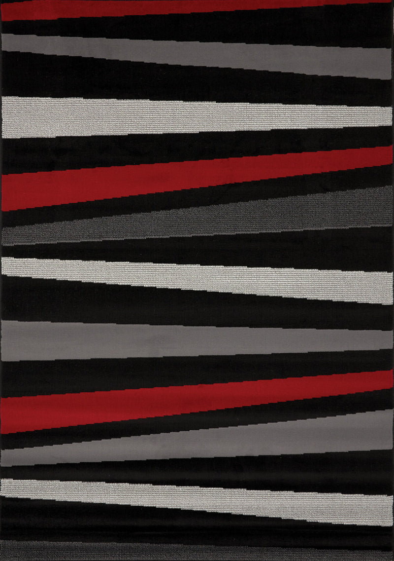 Fiona 5'3" X 7'4" Marble Track Rug Black Grey Area Rug Leon's