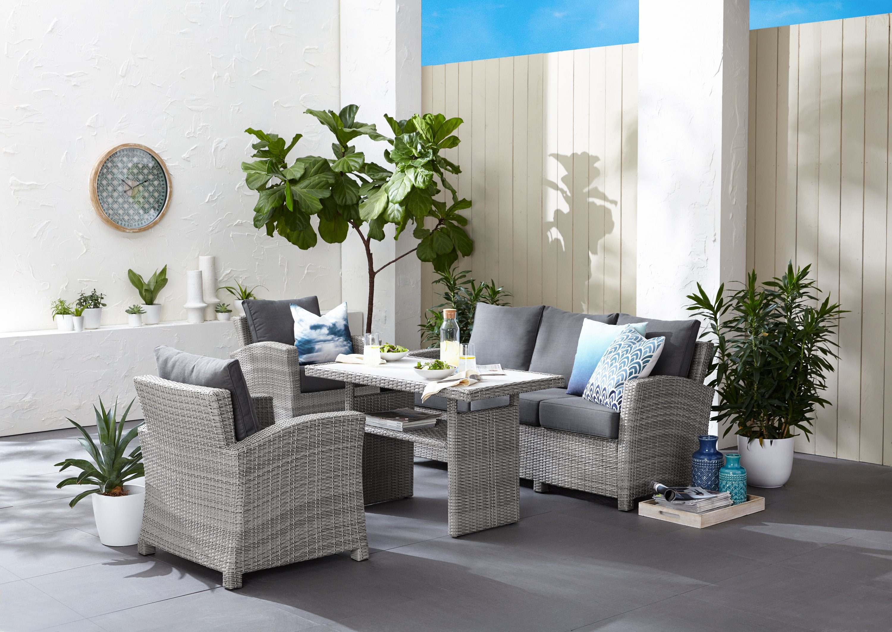 Maldives Outdoor 4-Piece Conversation Set - Grey