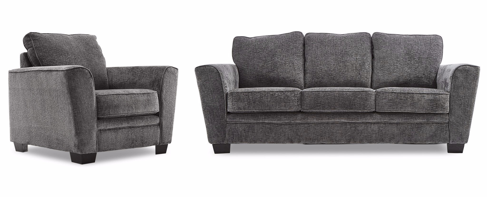 Daisy Sofa and Chair Set - Charcoal
