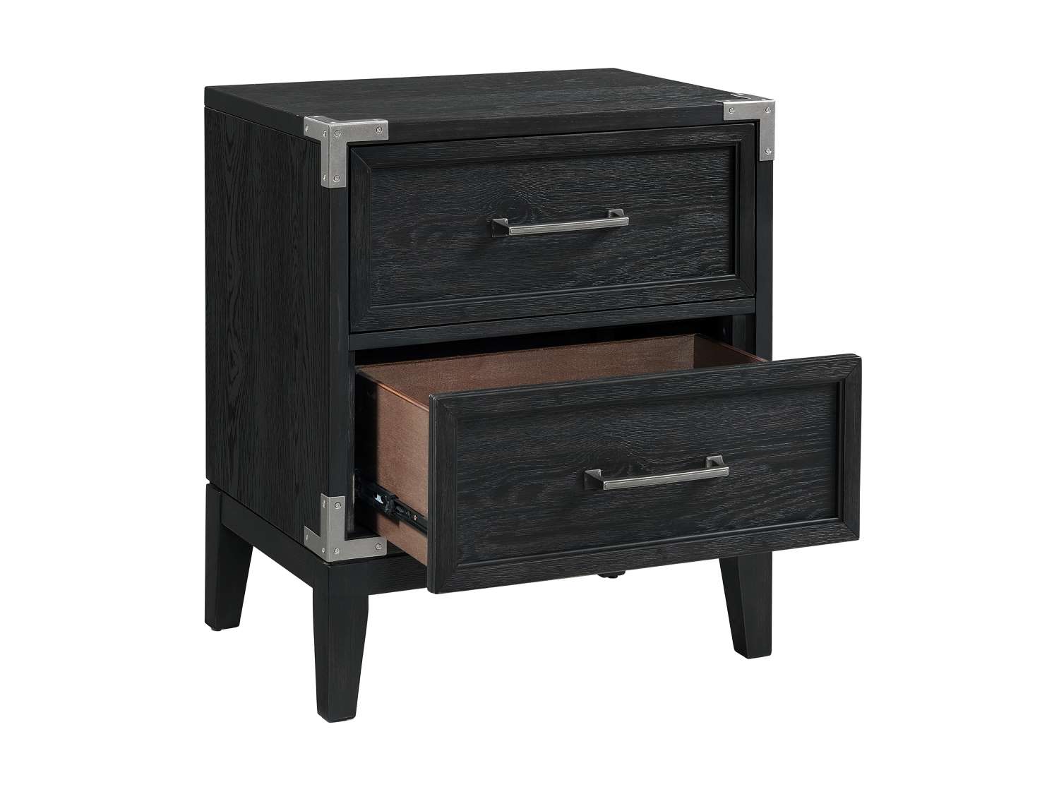 Laguna Night Table - Weathered Oak, Black