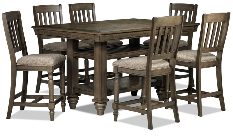Counter Height Dining Oak Piece Dining Set Dalvik Seat Tobacco Oak