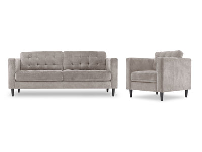 Anthena Sofa and Chair Set - Light Grey