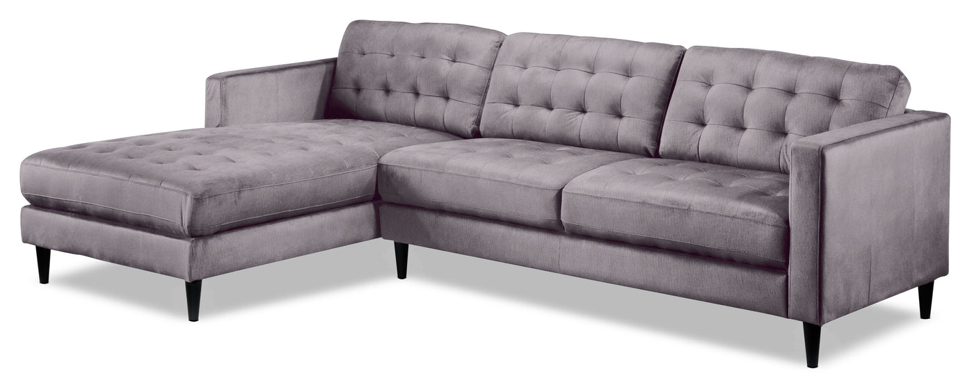 Paragon 2-Piece Sectional with Left-Facing Chaise - Light Grey