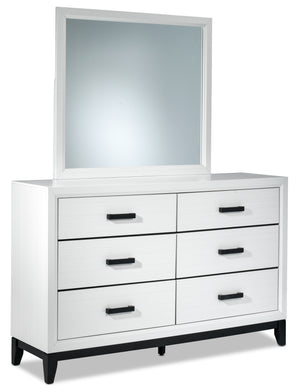 Frost 6 Drawer Dresser - White, Black