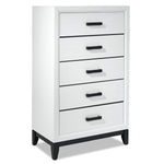 Fog 5-Drawer Chest - White, Black