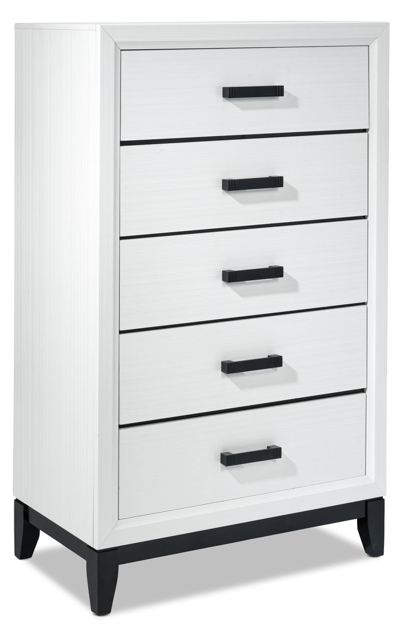 Frost 5 Drawer Chest - White, Black