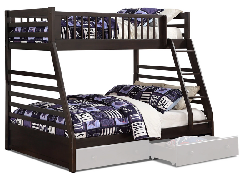 Starship Twin over Full Bunk Bed Grey Espresso Leon s