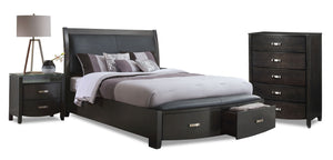 Cinema 5-Piece Queen Storage Bedroom Package - Charcoal