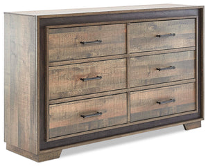 Orlando 6 Drawer Dresser - Weathered Brown