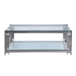 Liana 47" Coffee Table - Glass and Stainless Steel