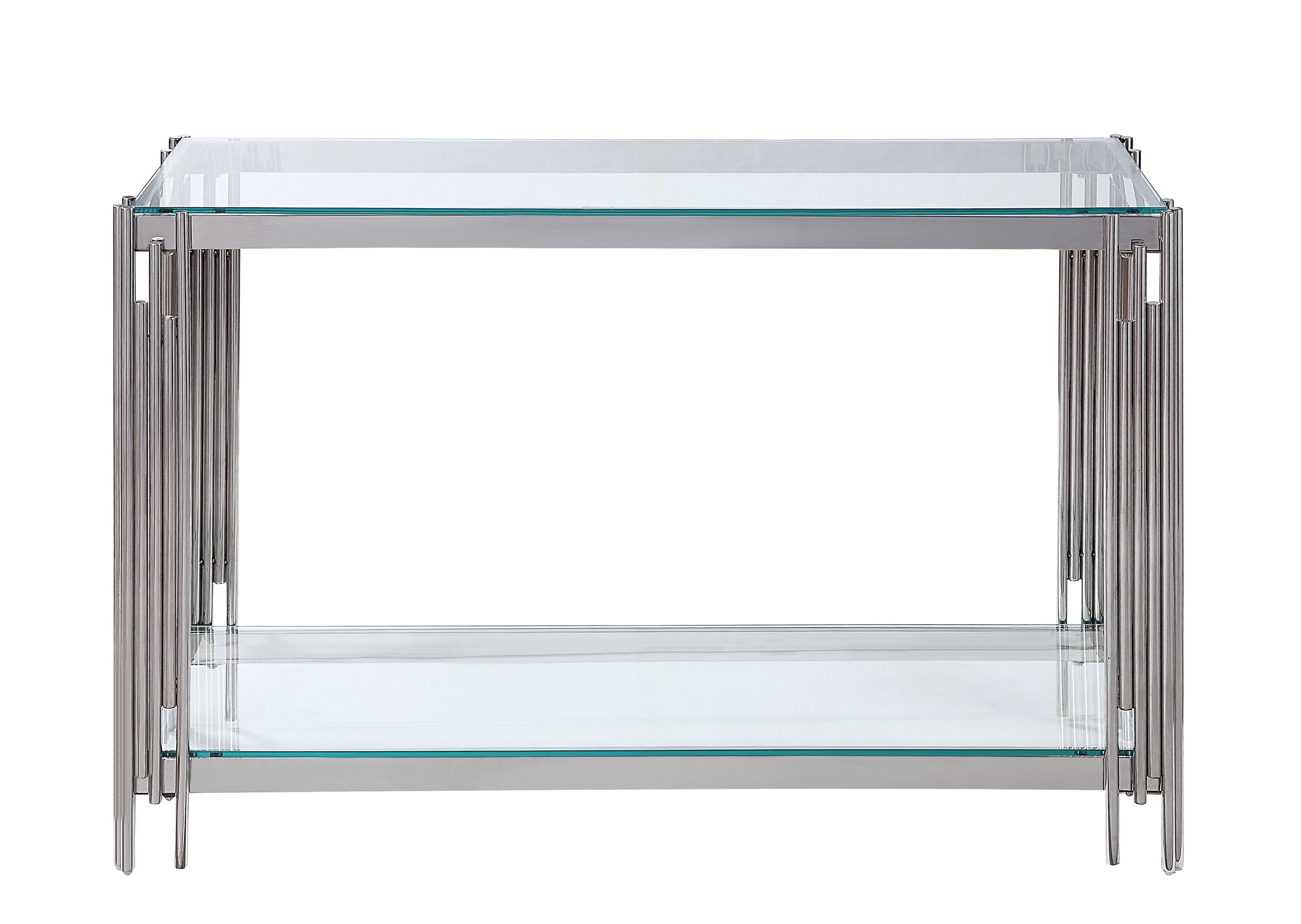 Liana 47" Sofa Table - Glass and Stainless Steel