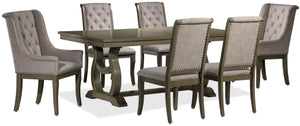 Cleopatra 7-Piece Extendable Dining Set - Oak