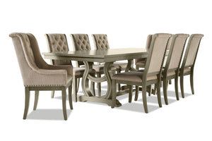 Cleopatra 9-Piece Extendable Dining Set - Oak