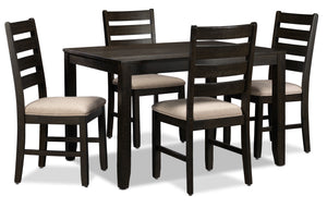 Hartford 5-Piece Dining Set - Dark Brown