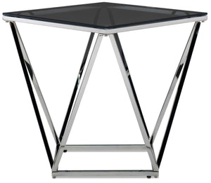 Skylar 19.75" End Table - Silver and Black