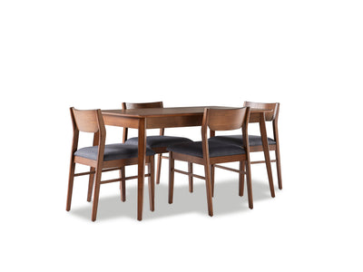 Lenard 5-Piece Extendable Dining Set - Walnut