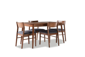 Lenard 5-Piece Extendable Dining Set - Walnut