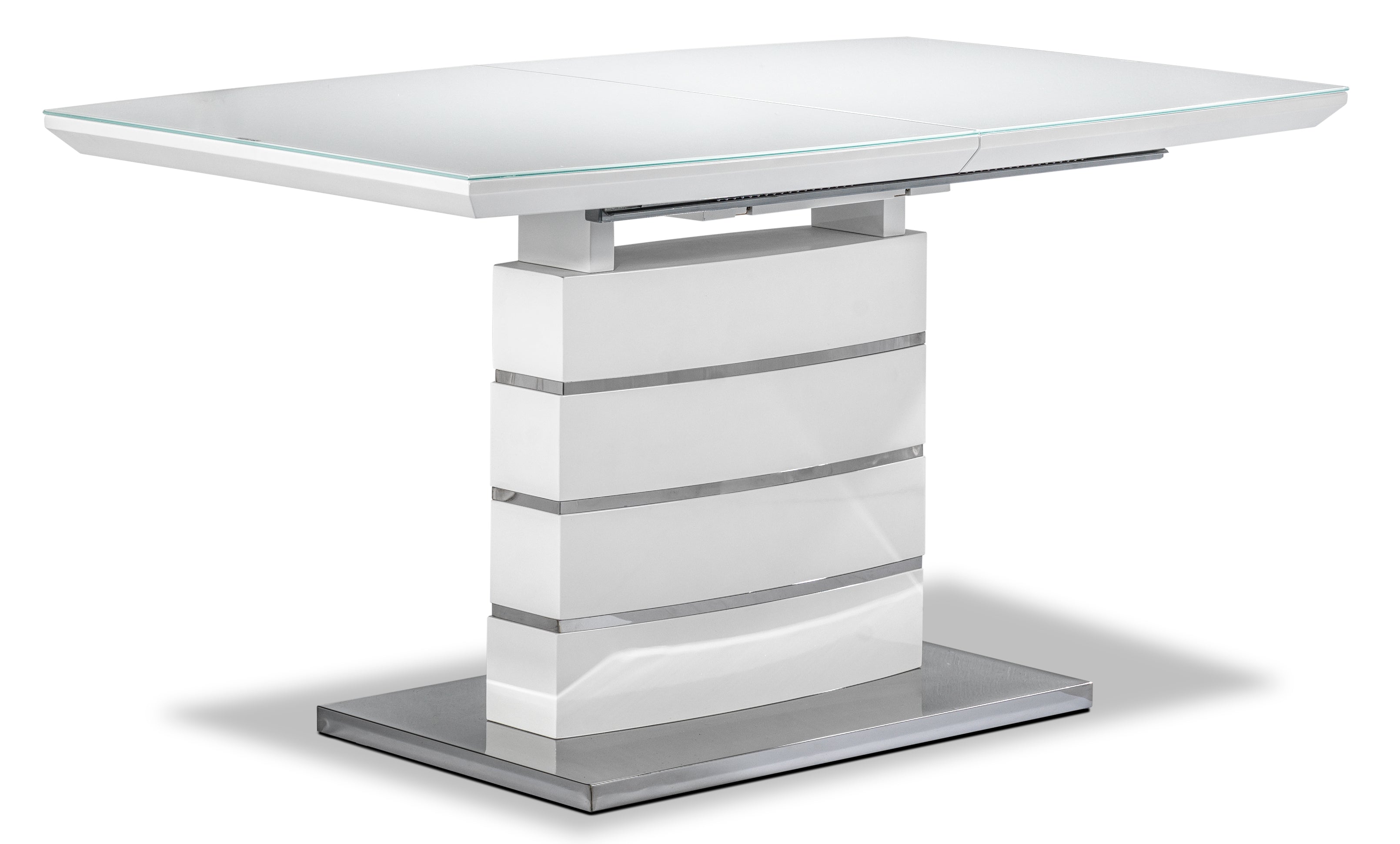 Danny 7-Piece Extendable Dining Set - White and Dark Grey