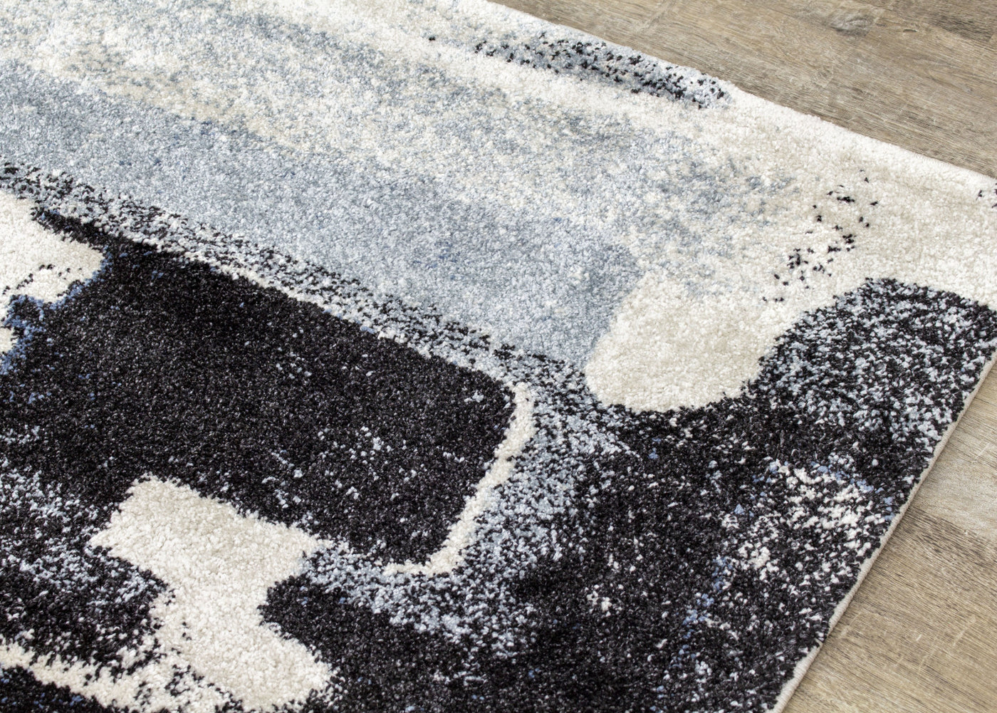 Easterly 7'10" X 10'6" Uneven Stamps Rug - Cream Blue Grey Area Rug