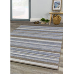 Euclid 3'11" X 5'7" Indoor/Outdoor Banded Rug - Grey Brown Area Rug