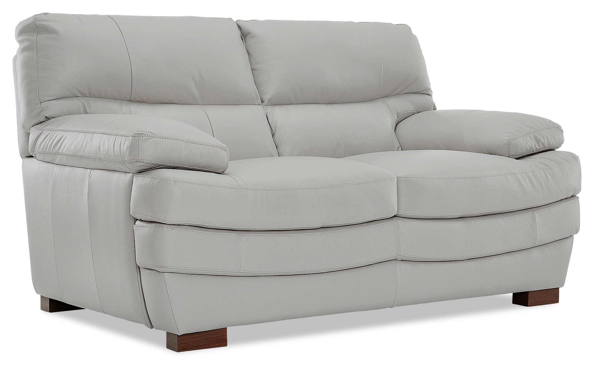 Francavilla Leather Loveseat - Light Grey