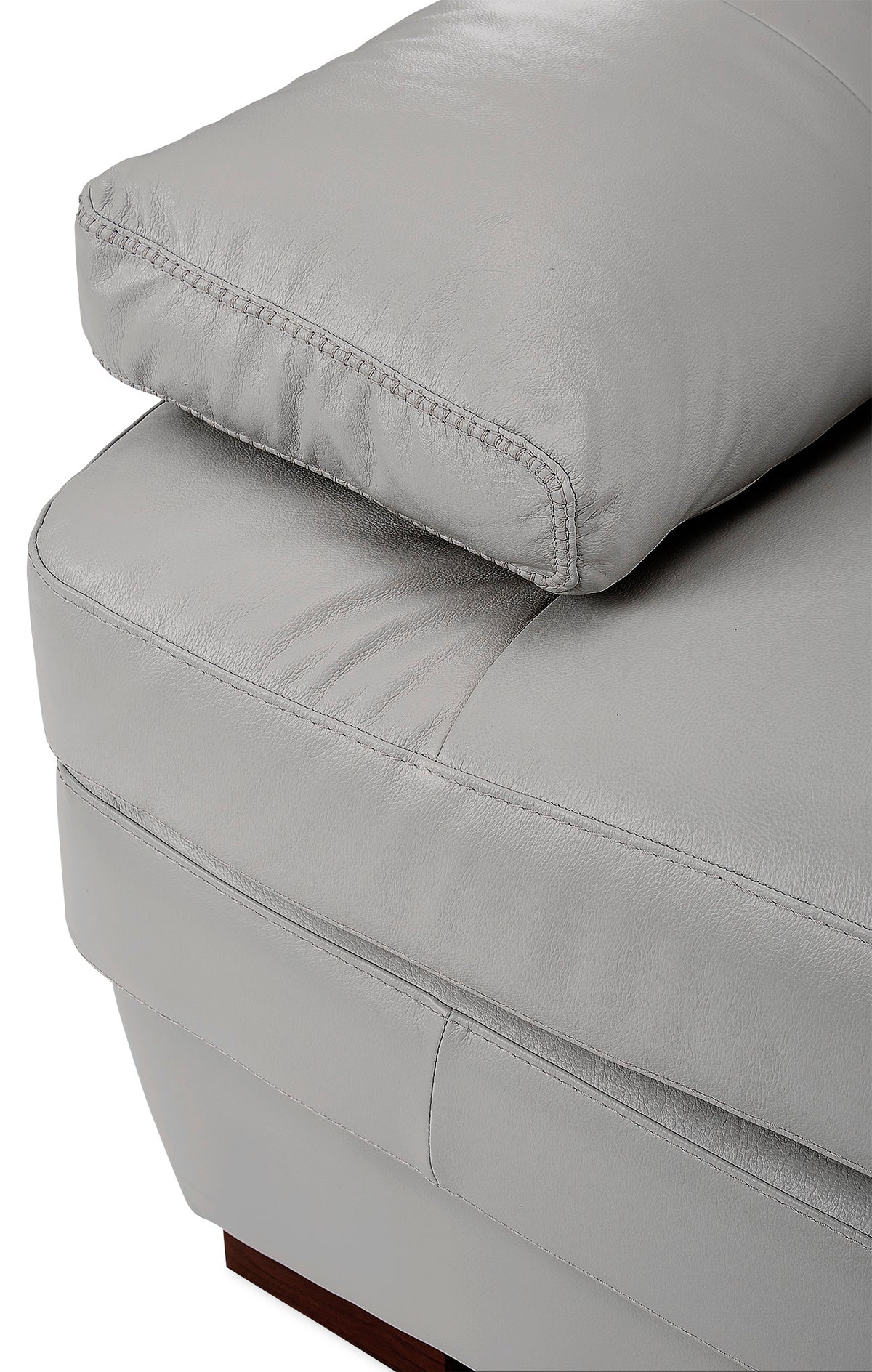 Francavilla Leather Loveseat - Light Grey