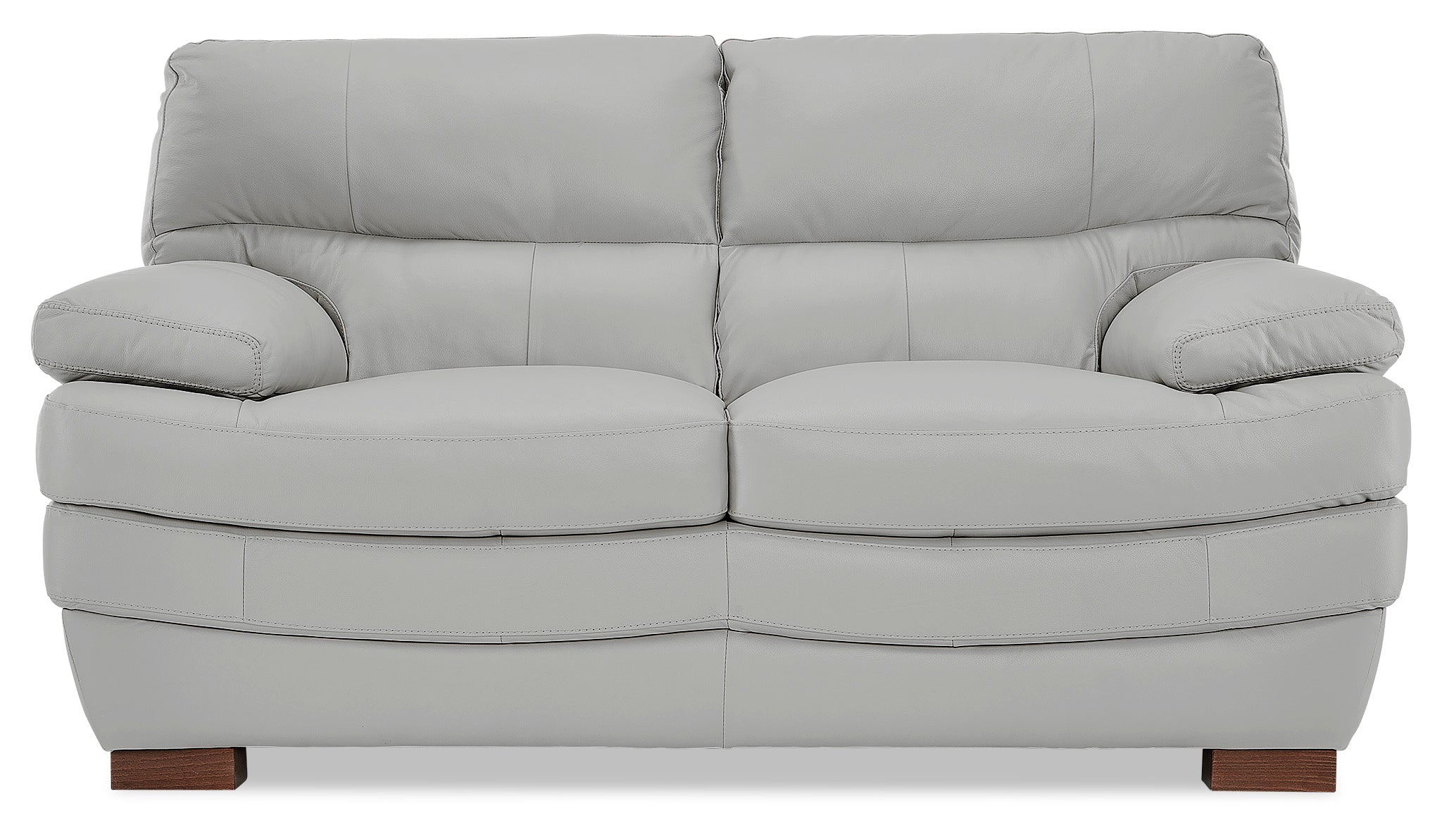 Francavilla Leather Loveseat - Light Grey